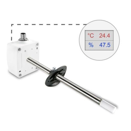 Kanalkombifühler für Temperatur und Feuchte mit M12 Steckverbinder (0-10V/4-20mA)